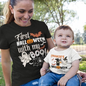 Baby&#39;s 1st Halloween Shirt for Boy Girl, Family Matching First Halloween Shirt for Baby Mom Dad Couple Tshirt Sweatshirt gifts for Men Women