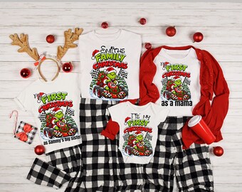 Personalized First Christmas Shirt, Family Matching Xmas Tee Sweatshirt, 1st Christmas as Mom Dad Big Brother Shirts Gift for Men Women Kids