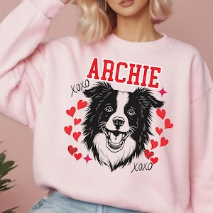 Personalized Border Collie Winter Sweatshirt, Dog Lover Christmas Shirt, Border Collie Mom Hoodie Sweater gifts for Dog owner Lovers tshirt