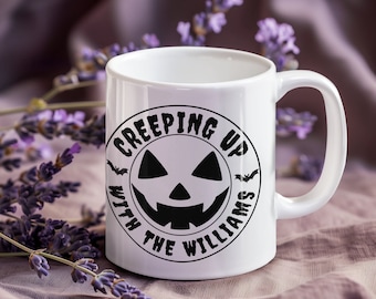 Spersonalizowany prezent na Halloween dla rodziny Kubek Spersonalizowany kubek Kubek z dynią w kształcie pnącej się twarzy Upiorny kubek na Halloween dla taty, mamy, brata, siostry, żony, męża