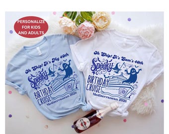 Personalisierte Halloween Geburtstag Cruise Shirt, gruselige Kreuzfahrt T-Shirt, Benutzerdefinierte 30