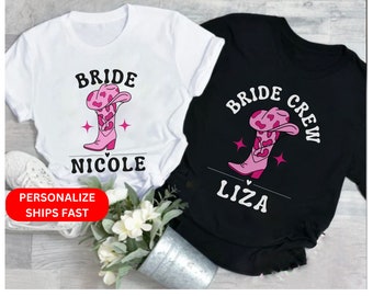 Western Themed Hen Party T Shirts, Team Bride T Shirt, Hen Party Shirts, cowboy Party Shirts, Bachelorette Cowgirl Bride Bridesmaid MOH Gift