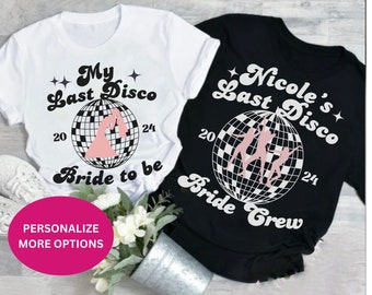 Disco bruid bruidsmeisjes shirt bruidsfeest shirt trendy laatste disco vrijgezellenfeest Tee jaren 90 retro team bruid vrijgezellenfeest shirts