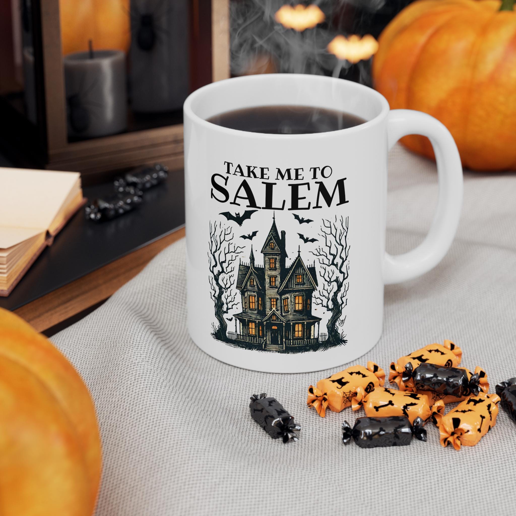 魔女をテーマにした不気味なハロウィンセラミックマグカップ - 面白い