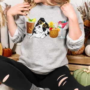 Border Collie Winter Holiday Tshirt Cocktail Lover sweatshirt Border Collie Mom-Dad Hoodie Sweater gifts for Dog owner Pet lovers Shirt gift