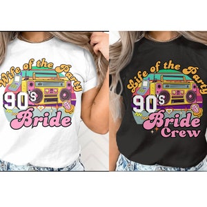 90s Themed Bachelorette T Shirt Retro Groovy Back to the 90s Bridal Hen Party Retro Last Rodeo Shirts Colorful Tee gift for Bride Bridesmaid