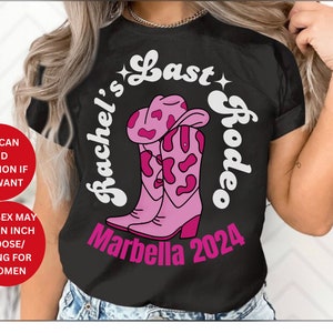 Western Last Rodeo Brides Maid Shirt for Hen Party Bachelorette gifts for men women. Country Themed Hen Party Shirt