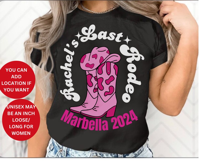 Western Last Rodeo Brides Maid Shirt for Hen Party Bachelorette gifts for men women. Country Themed Hen Party Shirt