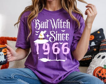 Böse Hexe seit 1966 – Halloween-Geburtstags-T-Shirt zum 60. Geburtstag – Gruseliges Geschenk für Sie und Ihn – Gothic-Horror-T-Shirt zum 60. Geburtstag – Sweatshirt für Männer und Frauen