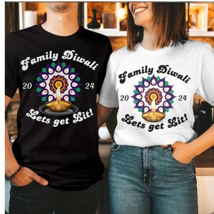 2024 FAMILY DIWALI Shirt Sweatshirt for Men Women, Diwali Indian Family matching T Shirts for Adult Baby Lets get Lit gifts for Diwali Party
