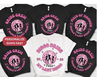 Disco bruid bruidsmeisjes shirt bruidsfeest shirt trendy laatste disco vrijgezellenfeest Tee jaren 90 retro team bruid vrijgezellenfeest shirts