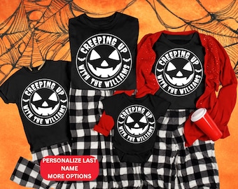 Benutzerdefinierte Familie Halloween Kürbis Gesicht Shirts Süßes oder Saures gruseliges Kürbis-Halloween-Party Tops Geschenk für Papa Mama Baby Oma Männer Frauen Shirt