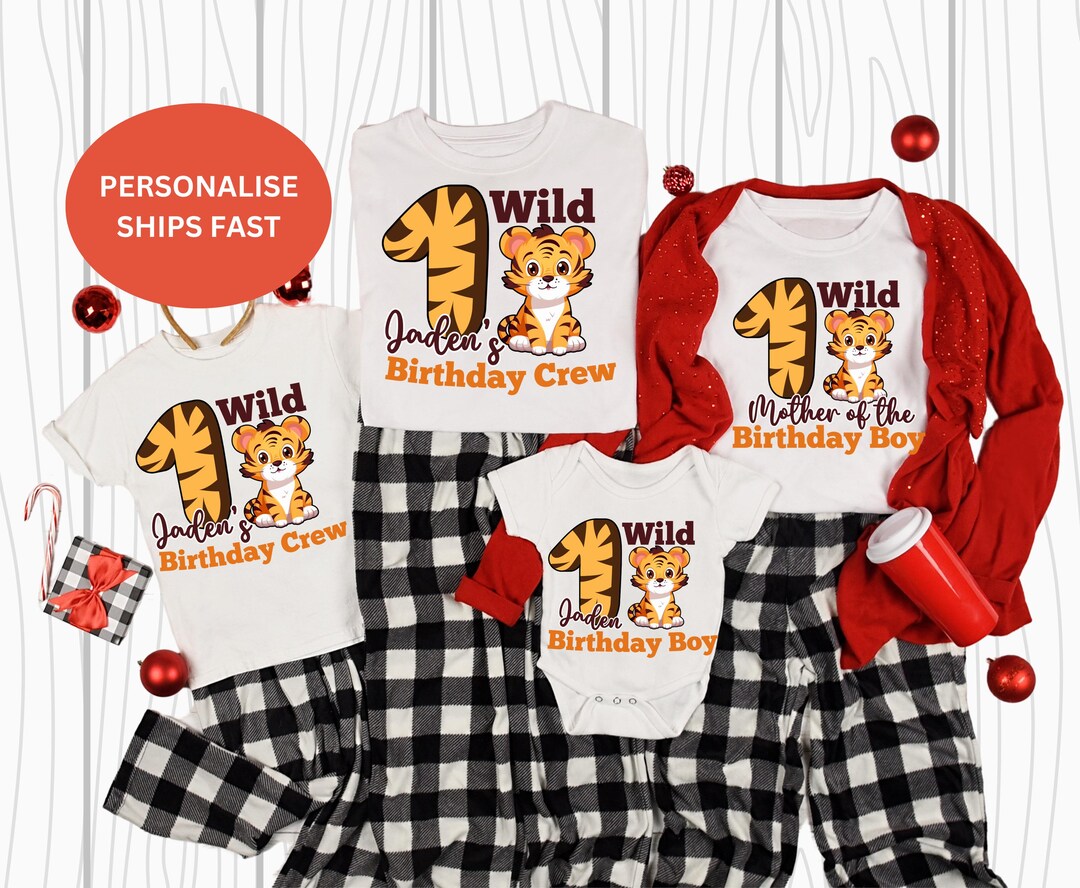 Wild ONE Family Matching 1st Birthday T Shirt for Boy Girl Wild 1 Baby ...