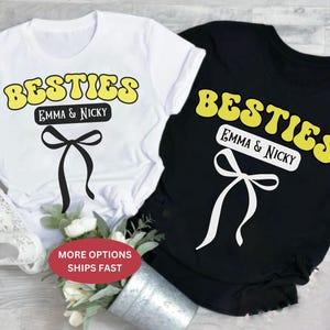 Trendy Coquette T Shirts for Bestie Add Name BFF Girls Trip Shirt for Best friends - Bestie Party tops - Personalized Gift for Best Friend