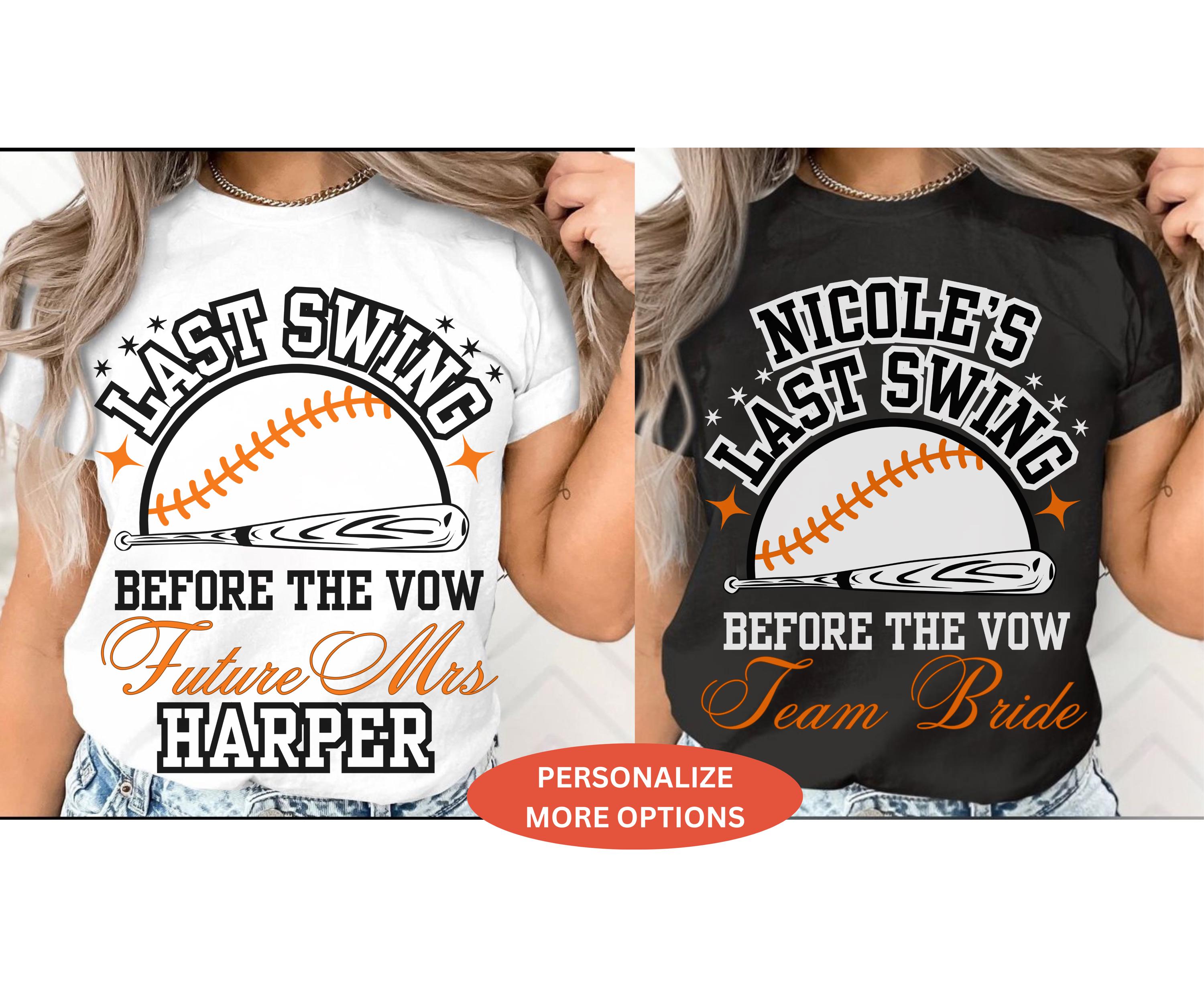 Custom Baseball Bachelorette Party Shirt Base ball Game Day TShirt gifts for Team Bride Bridesmaid Personalized Baseball Bach Hen Party Tee