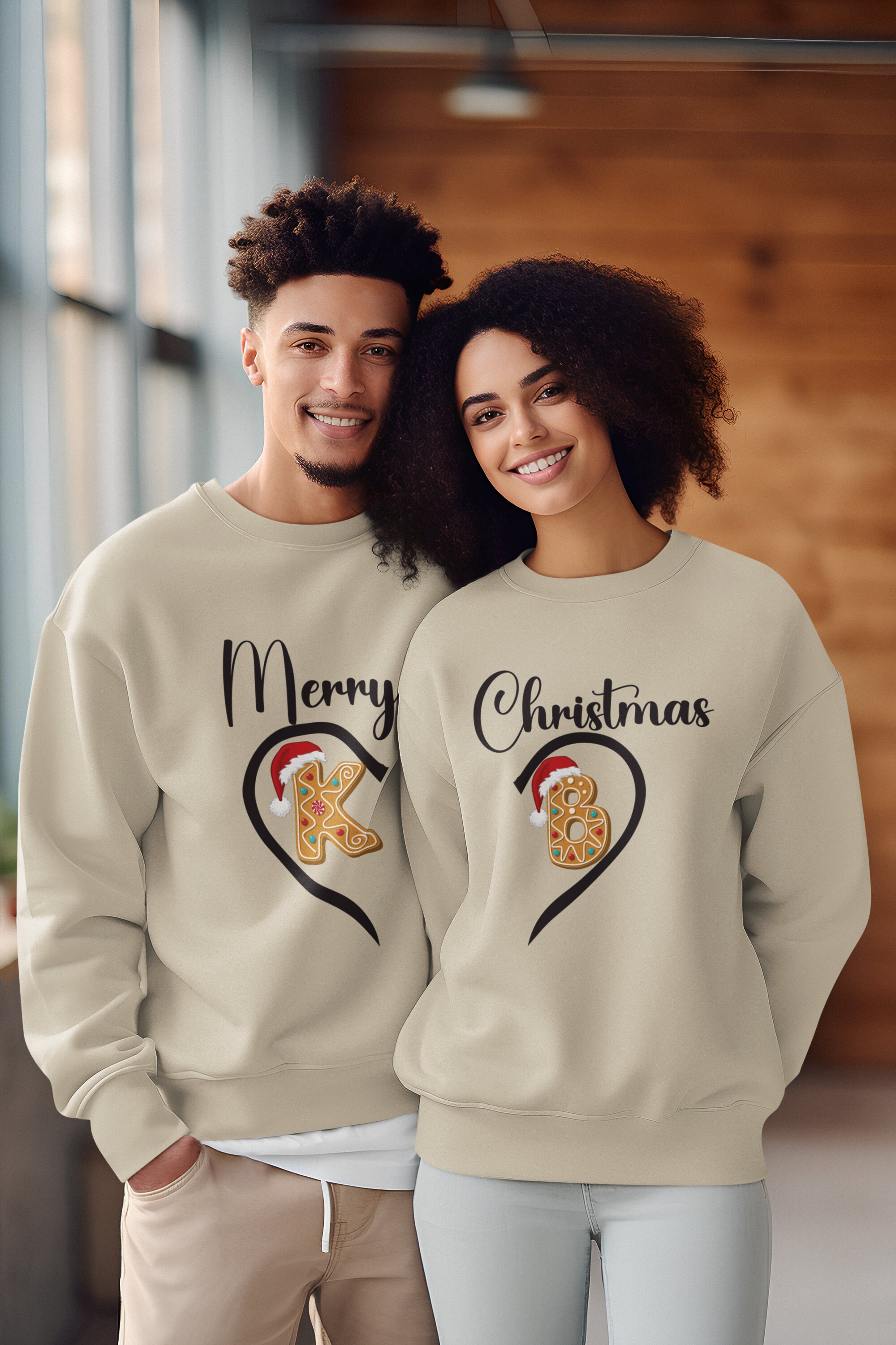 Lot De 3 Pulls à Capuche Velours Halloween/Noël - Pour Couple Ou Famille, Motif Moche, Noir