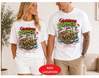 Lustiges Weihnachts-Kreuzfahrt-Shirt, personalisiertes Grinchy-Weihnachts-Shirt, passendes Weihnachts-T-Shirt/Sweatshirt, Weihnachts-Reise-Shirts, Geschenk für Männer, Frauen und Kinder
