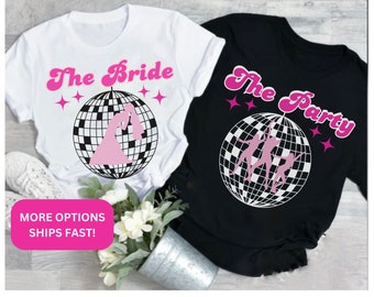 Disco bruid bruidsmeisjes shirt bruidsfeest shirt trendy laatste disco vrijgezellenfeest Tee jaren 90 retro team bruid vrijgezellenfeest shirts