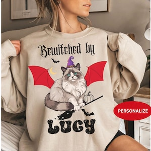 Ragdoll Cat Vampire Witch Halloween Shirt gifts for Men Women Spooky Ragdoll Cat Mom Dad Halloween Tee Shirts Sweatshirt Cat Lover Jumper
