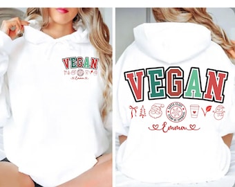 Personalized Vegan Christmas Shirts, Retro Vegan Christmas Jumper for Men Women, Unisex Vegan Xmas Tee Sweatshirt - Vegan Christmas Gifts