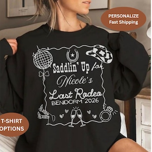 Personalized Western Themed Bachelorette Last Rodeo Shirt Custom Country Bridal Hen Party Wedding Tee Cowboy Party Shirts Cowgirl Bride gift