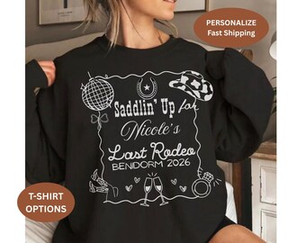Personalized Western Themed Bachelorette Last Rodeo Shirt Custom Country Bridal Hen Party Wedding Tee Cowboy Party Shirts Cowgirl Bride gift