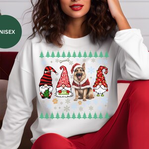Festive German Shepherd Christmas T Shirt Cute Holiday Dog Lover Tee Sweatshirt Xmas Gift for Dog Owner German Shephard Doodle Dog Owner Top