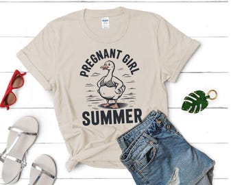 Lustiges Schwangerschafts Top - Schwangere Mädchen Sommer - Unisex Fit Mutterschaft Shirt Geschenk für Frau Schwester - Retro Strand Schwangere Witz Tee