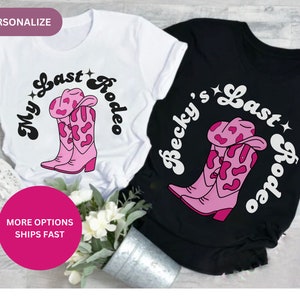 Western Last Rodeo Brides Maid Shirt for Hen Party Bachelorette gifts for men women. Country Themed Hen Party Shirt