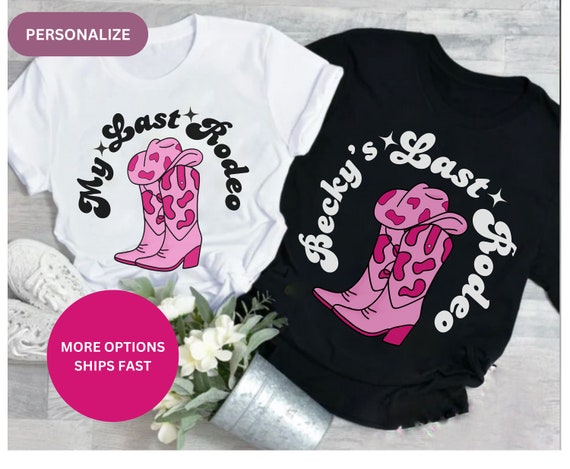 Personalized Western Themed Bachelorette Last Rodeo Shirt Custom Country Bridal Hen Party Wedding Tee Cowboy Party Shirts Cowgirl Bride gift