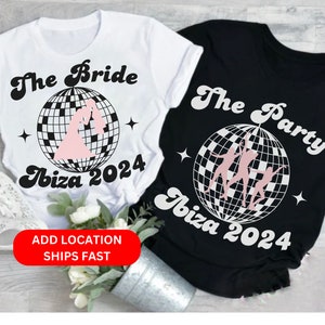 Disco Bride Bridesmaids Shirt Bridal Party Shirt Trendy Last Disco Bachelorette Party Tee 90s Retro Team Bride Bachelorette Hen do Shirts