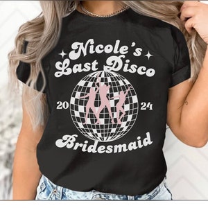 Lets go bride and bridesmaid shirt Disco Ball Baby Tee, Mirror Ball Tee, Womens Fitted Tee, Unisex Shirt, Y2K Clothing, Trendy Top, hen party shirt