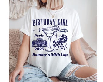Personalisierte Formel-1-Geburtstagsfeier-T-Shirts - fügen Sie jedes Alter hinzu - F1-Liebhaber Unisex 30er 40er 50er Jahre Motorsport Kart Racing T-Shirt