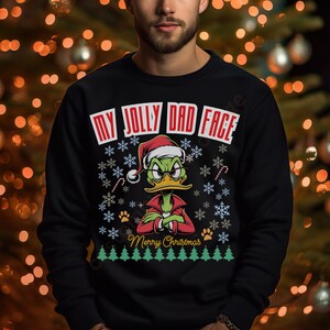 Jolly Dad Face Rolig Anka Vinter Jultröja Grumpy Holiday Tee Sarkastisk Ful Jul Herr T-shirt Sweatshirt Jumper Julklapp till Pappa