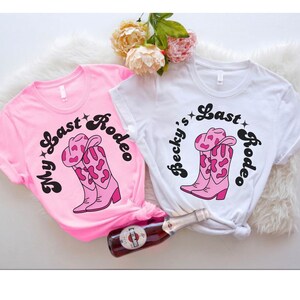 Western Last Rodeo Brides Maid Shirt for Hen Party Bachelorette gifts for men women. Country Themed Hen Party Shirt