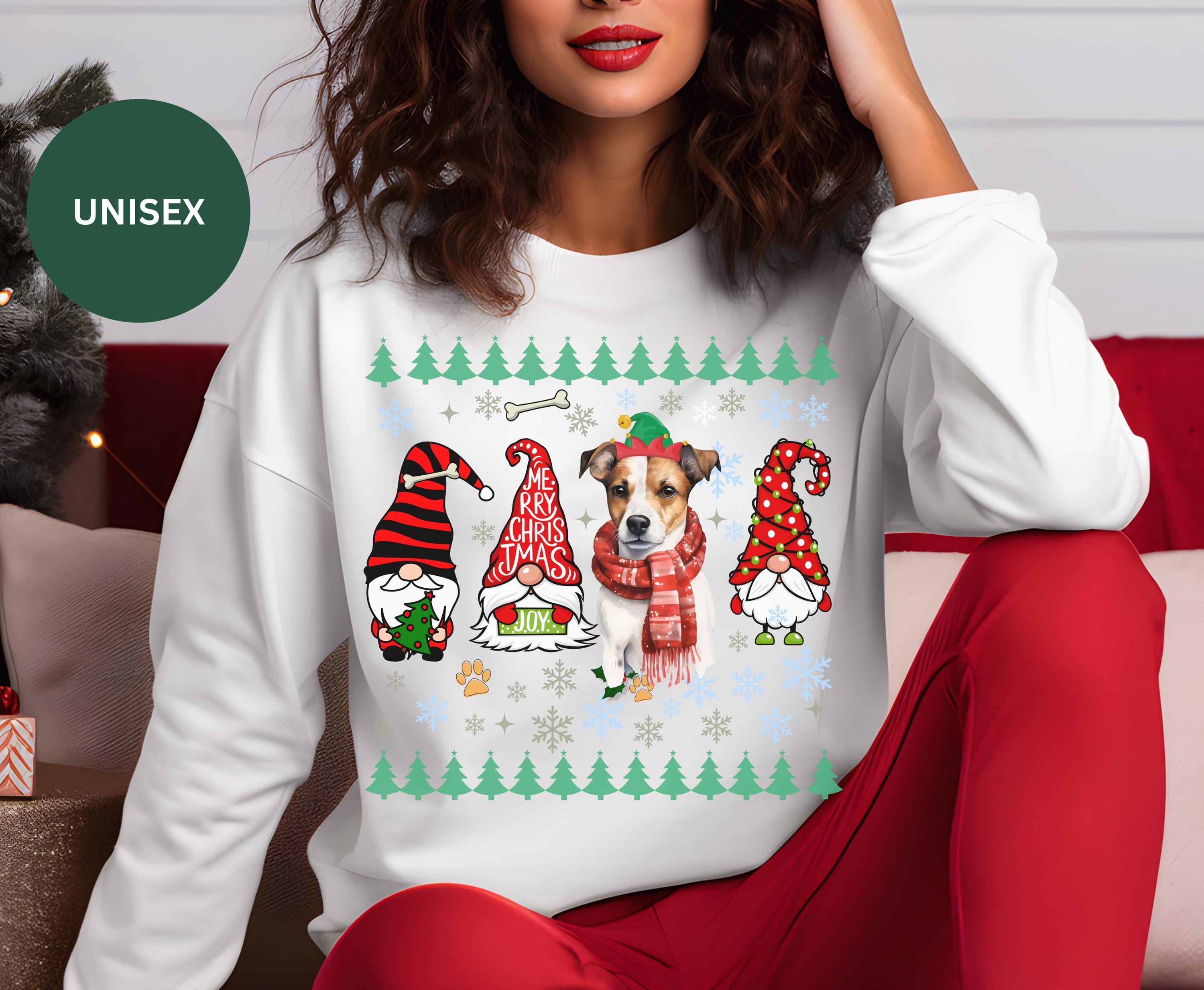 Feestelijke Jack Russell Terrier kerstshirt leuke vakantie hondenliefhebber T-shirt perfecte kerstcadeau voor hondenliefhebber kerst Jack Russell hond eigenaar top
