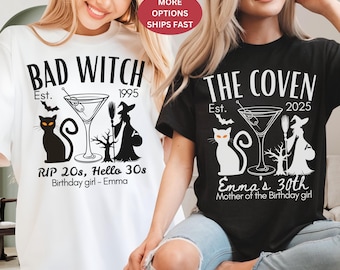 Custom 30th Witch Themed 1995 HALLOWEEN Birthday T SHIRT Spooky Gift Gothic Horror RIP 20s 30th Birthday Party Tee Shirts for Men Women