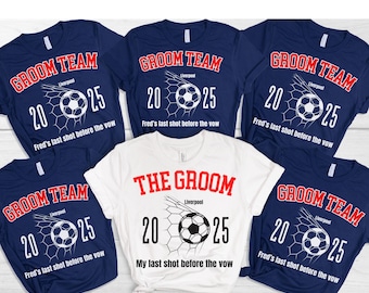 Football Stag Do T-Shirt - Bachelor Weekend Party Shirts for Groom and Squad - Funny Soccer Themed Stag Weekend Unisex Crewneck Tee Shirt