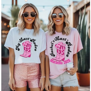 Western Last Rodeo Brides Maid Shirt for Hen Party Bachelorette gifts for men women. Country Themed Hen Party Shirt