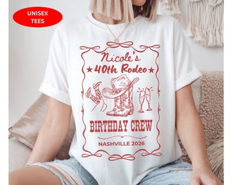Personalisiertes Rodeo-Geburtstags-Shirt im trendigen Cowboy-Stil – Individuelle Shirts im Western-Stil für die Country-Party zum 40. – Geschenkideen für Cowgirls zum 40. Geburtstag