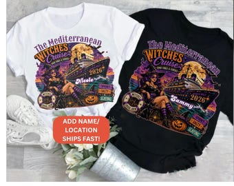 Kundenspezifisches Halloween-Kreuzfahrt-Hemd | Passendes Spooky Witch Cruise T-Shirt | Witchy Familien Schiff Reise Tops | Unisex Halloween Pullover Herbst Sweatshirt