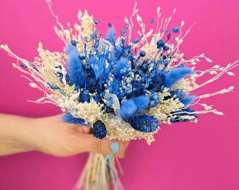 Le Blue, Bouquet de fleurs séchées Bleu & écru