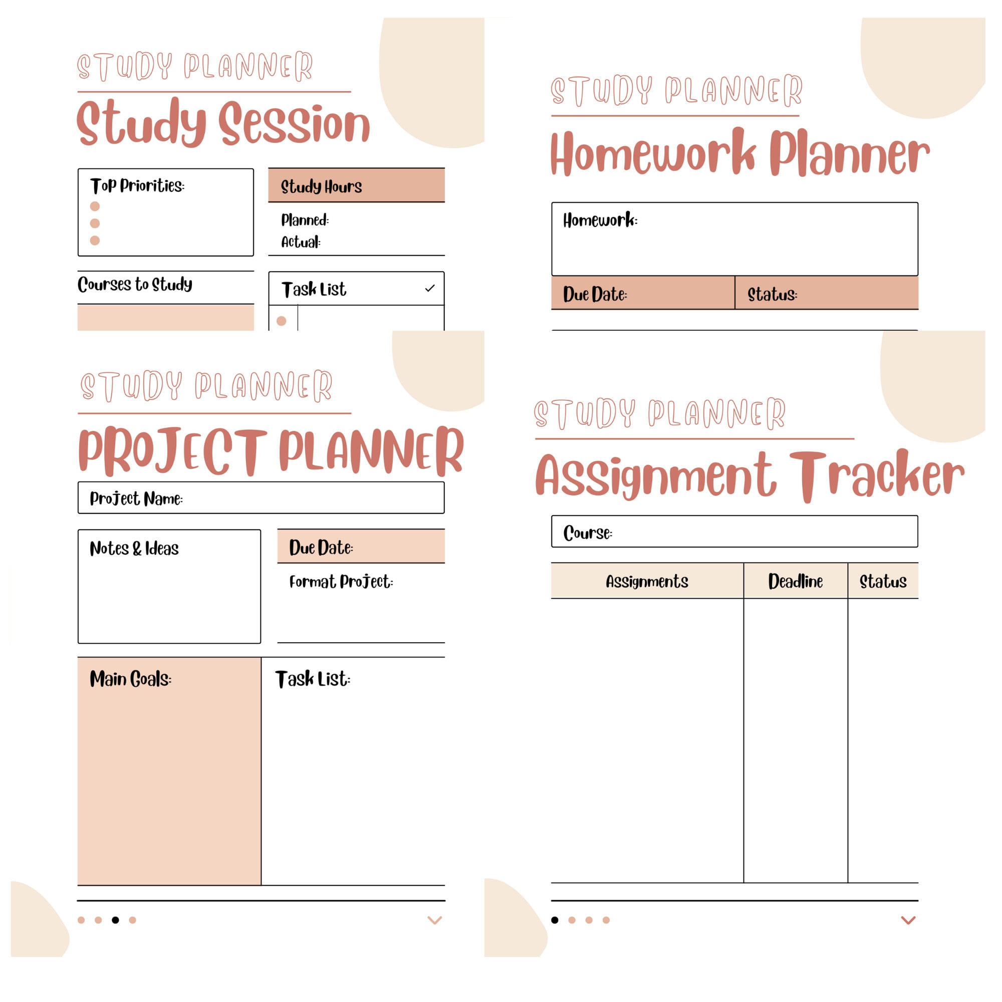 Student Digital Planner for Study Sessions, Project Planning, Homework ...
