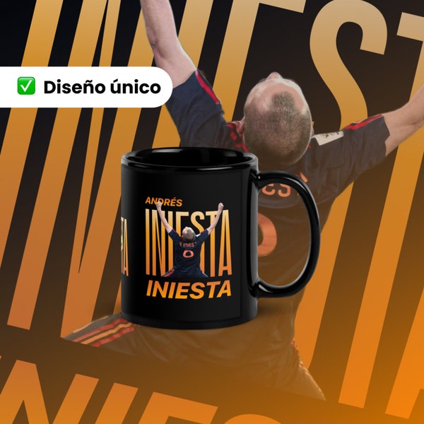 Andrés Iniesta black mug | Iniesta | Iniesta Design | FC Barcelona | Soccer Mug | Soccer Mug | Iniesta Mug