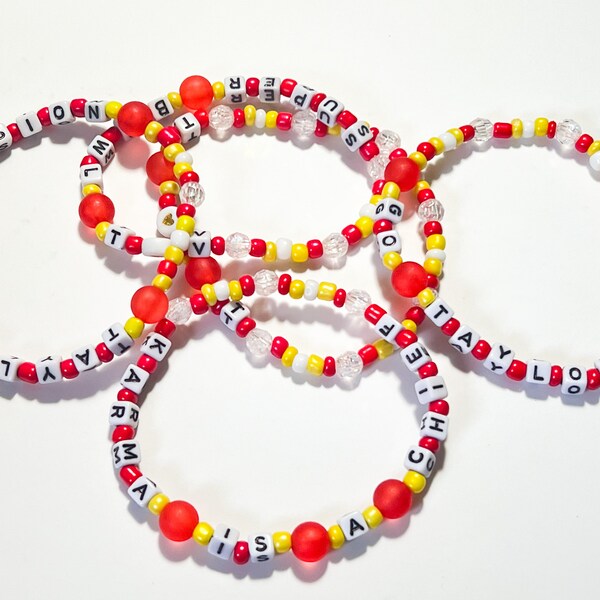 NEW Limited Time ** Football Party Red and Gold Friendship Bracelets