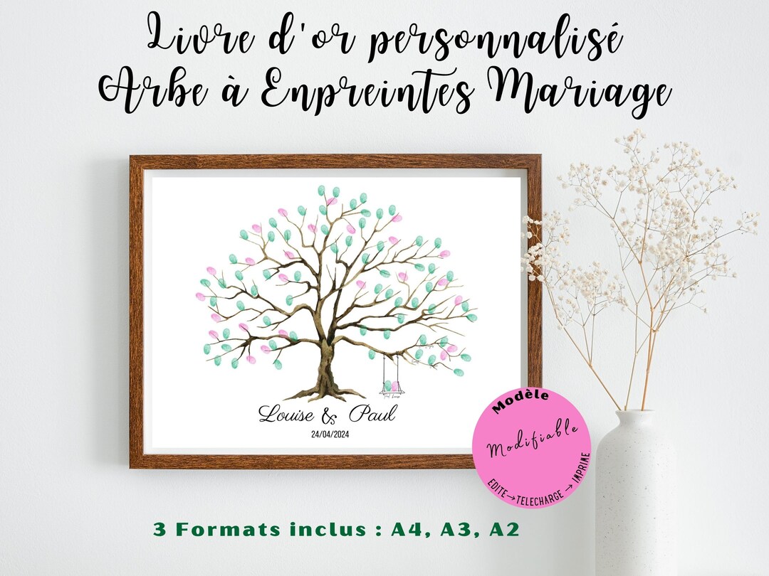 Arbre a Empreintes Mariage | Livre D'or Mariage | Livre D'or