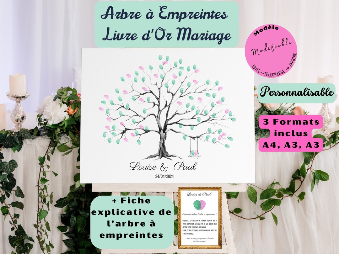 Arbre a Empreintes Mariage | Livre D'or Mariage | Mariage Nature