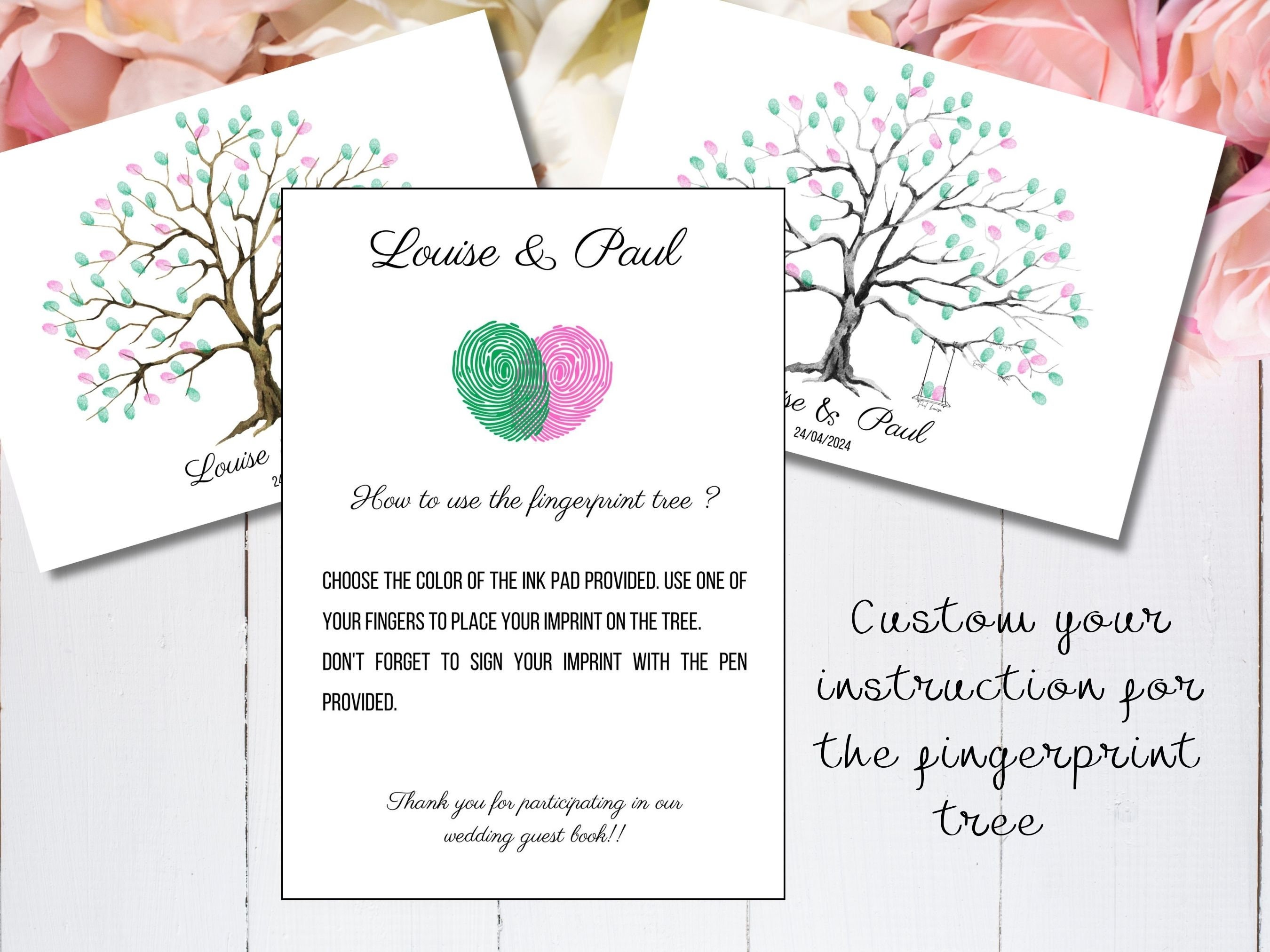 Wedding Fingerprint Tree Printable Fingerprint Tree Wedding Guest