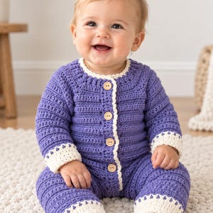 Baby Crochet Long Sleeve Onesie | Handmade Infant Bodysuit | Newborn Baby Outfit | Size 0–6 Months