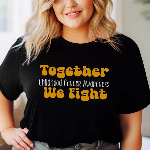 Together We Fight Shirt, Kinderkrebsbewusstsein, Krebs-Krieger-Geschenk, Krebs-Überlebender Shirt, Krebs-Anhänger, Onkologie, Chemo-Shirt